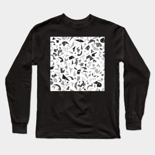 Terrazzo style in monochromatic black, white and grey - AFP22-03-ai Long Sleeve T-Shirt